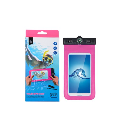 BOLSA IMPERMEÁVEL ONEPLUS BB105 RS PARA DISPOSITIVOS MÓVEIS COM BÚSSOLA ROSA BOLSA IMPERMEÁVEL ONEPLUS BB105 RS PARA DISPOSITIVOS MÓVEIS COM BÚSSOLA ROSA
